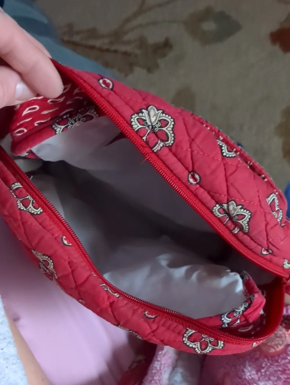 Vera Bradley Red Quilted Floral Crossbody